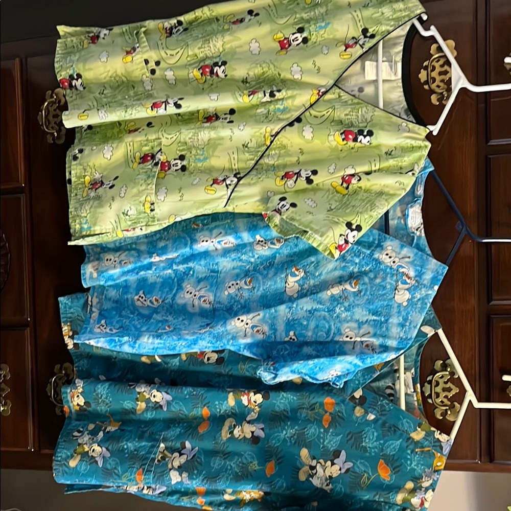 Disney Character Print Scrub Tops